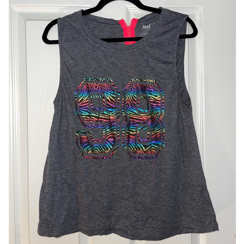 Gray mock jersey tank top